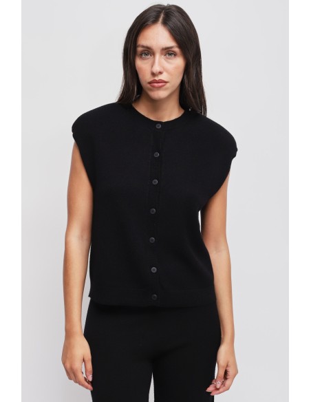 Gilet en maille avec épaules rembourrées Maryley