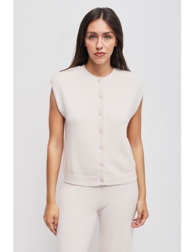 Gebreid gilet met gewatteerde schouders Maryley