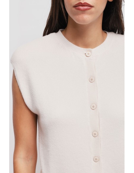 Gebreid gilet met gewatteerde schouders Maryley