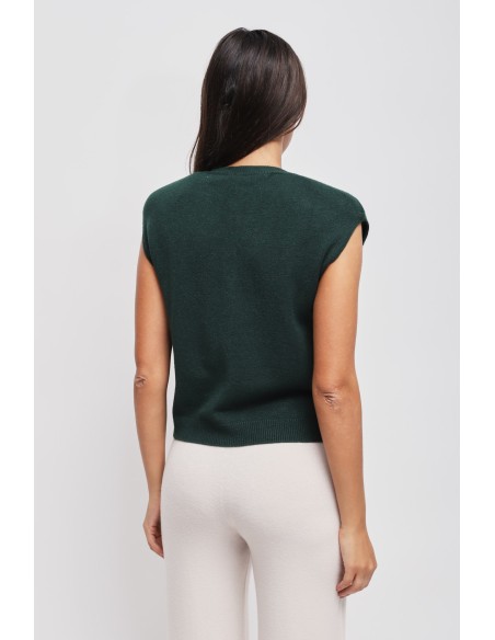 Gebreid gilet met gewatteerde schouders Maryley