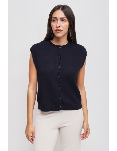 Gebreid gilet met gewatteerde schouders Maryley