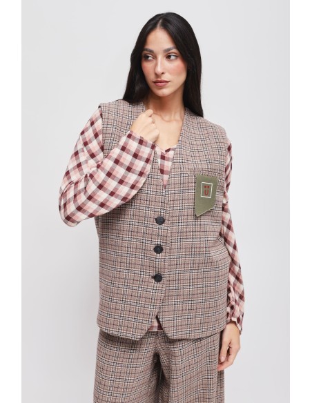 Geruit gilet Maryley