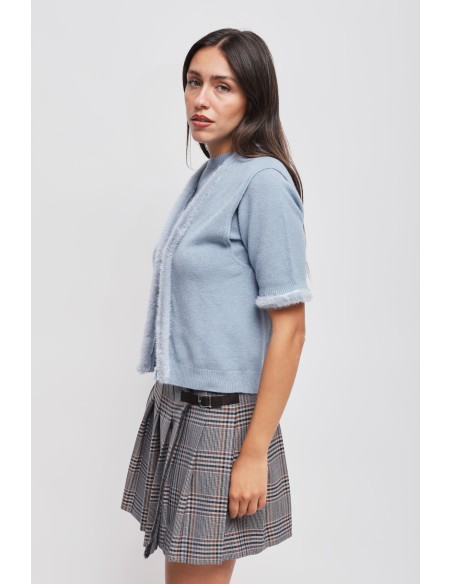 Gilet en maille avec détails en fausse fourrure Maryley