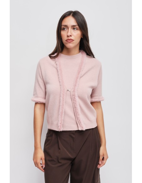 Gilet en maille avec détails en fausse fourrure Maryley