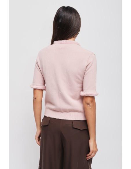 Gilet en maille avec détails en fausse fourrure Maryley