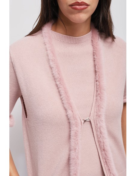 Gilet en maille avec détails en fausse fourrure Maryley