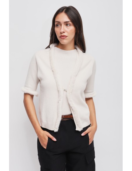 Gilet en maille avec détails en fausse fourrure Maryley