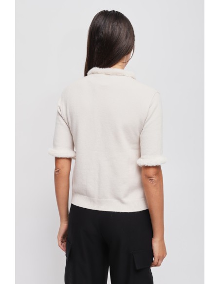 Gilet en maille avec détails en fausse fourrure Maryley
