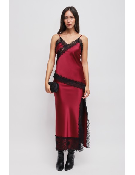 Top en satin avec dentelle Maryley