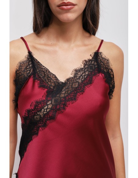 Top en satin avec dentelle Maryley
