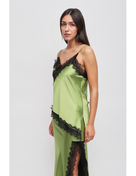 Top en satin avec dentelle Maryley