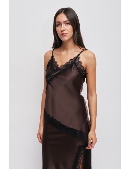Top en satin avec dentelle Maryley