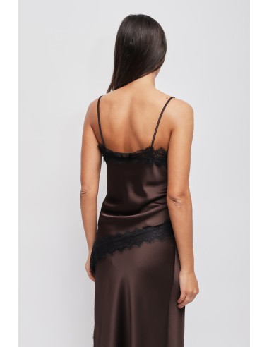 Top en satin avec dentelle Maryley