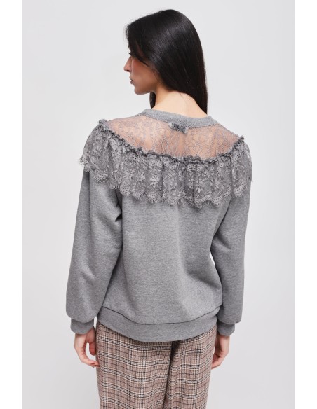 Maryley - Sweat à col en dentelle