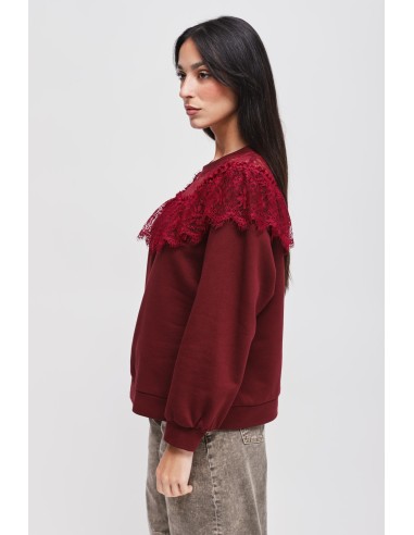 Maryley-sweater met kanten halslijn