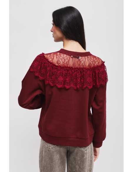 Maryley-sweater met kanten halslijn