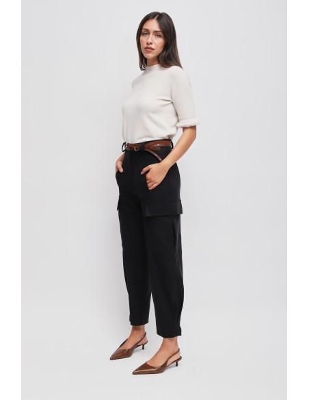 Maryley - Pantalon cargo à double ceinture