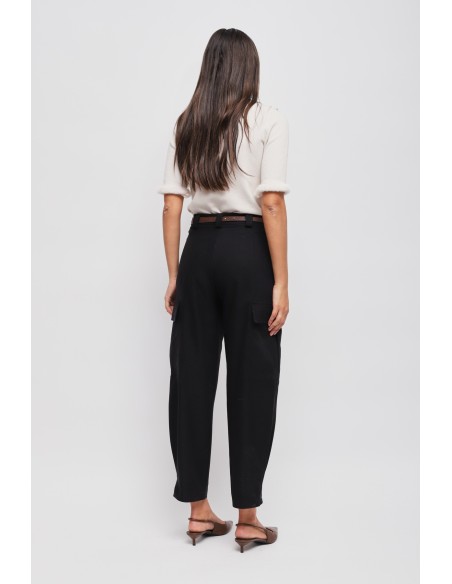 Maryley - Pantalon cargo à double ceinture