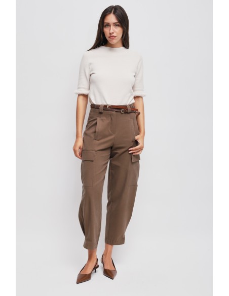Maryley - Pantalon cargo à double ceinture