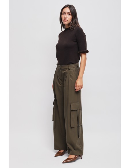 Pantalon cargo en viscose Maryley