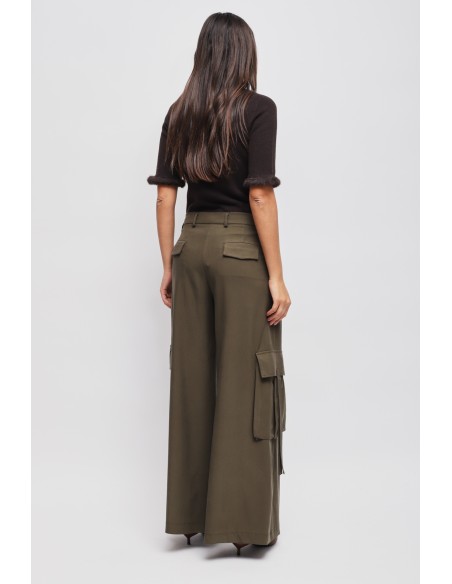 Pantalon cargo en viscose Maryley