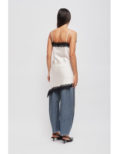 Robe satinée asymétrique en dentelle Maryley