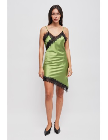 Robe satinée asymétrique en dentelle Maryley
