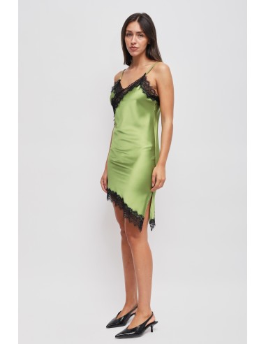Robe satinée asymétrique en dentelle Maryley
