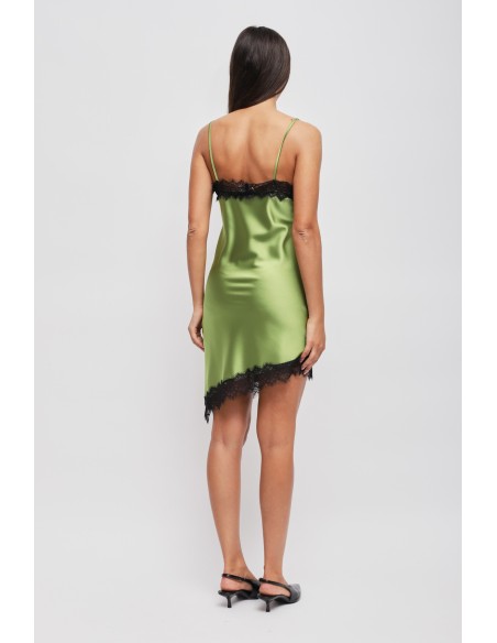 Robe satinée asymétrique en dentelle Maryley