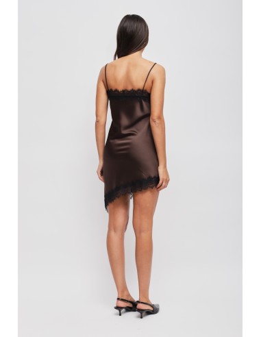 Robe satinée asymétrique en dentelle Maryley