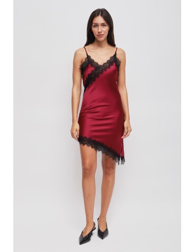 Robe satinée asymétrique en dentelle Maryley