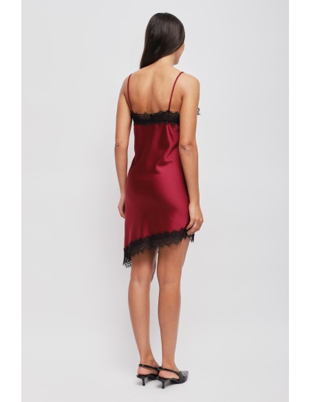 Robe satinée asymétrique en dentelle Maryley