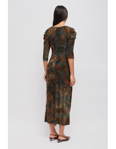 Robe longue à motifs en velours Maryley