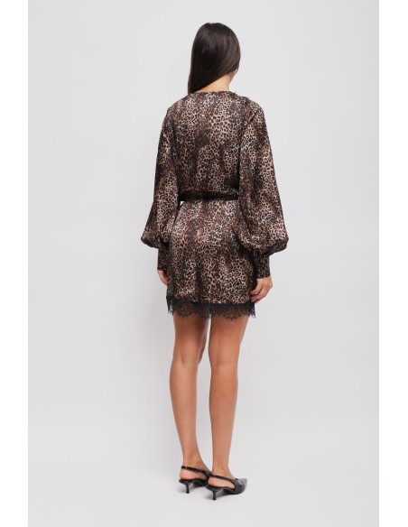 Robe portefeuille léopard en viscose Maryley