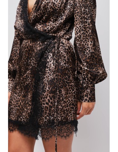 Robe portefeuille léopard en viscose Maryley