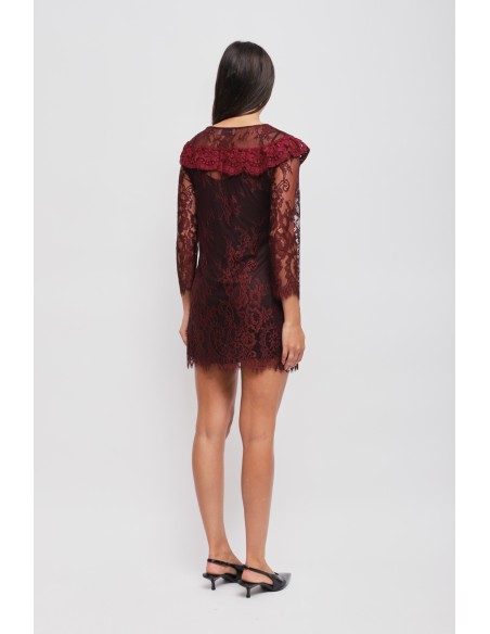 Mini-robe en dentelle avec détail bijou Maryley