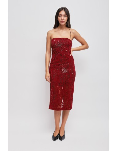 Robe bustier en dentelle avec strass Maryley