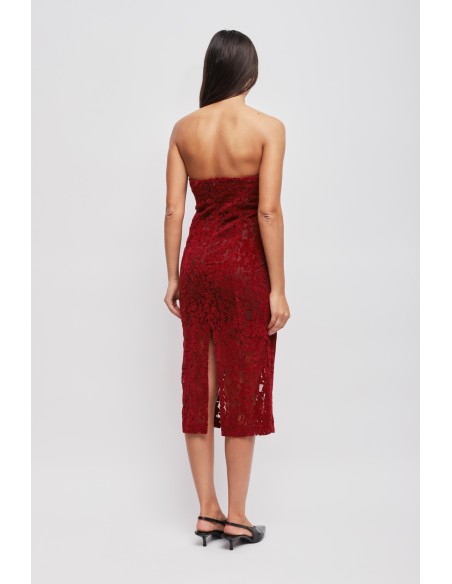Robe bustier en dentelle avec strass Maryley