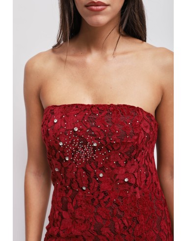 Robe bustier en dentelle avec strass Maryley