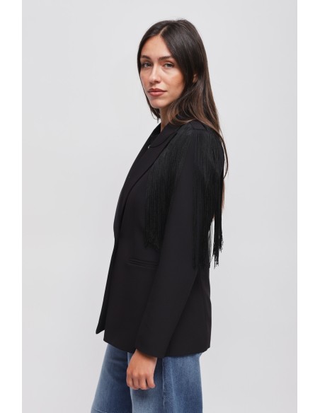 Maryley jas met één rij knopen en franjes