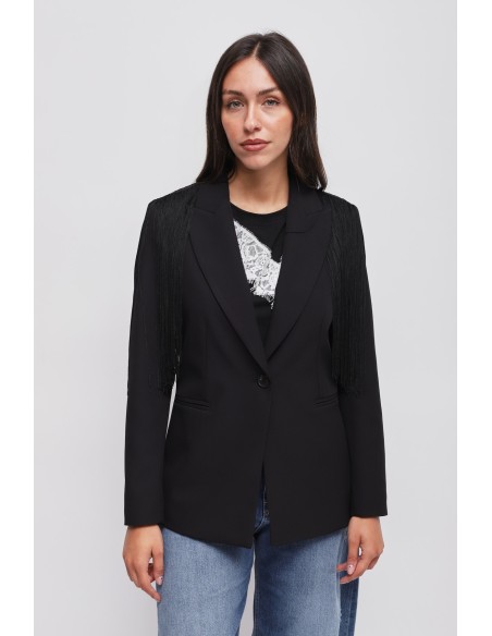 Maryley - Veste unie à franges