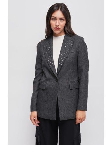 Maryley Veste à simple boutonnage avec clous