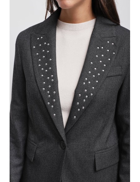 Maryley Veste à simple boutonnage avec clous