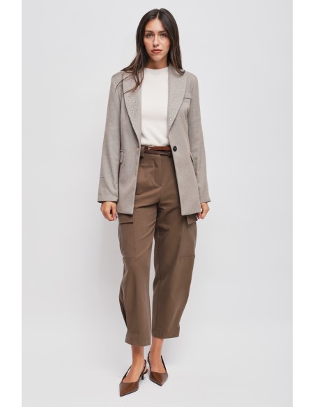 Maryley Veste à simple boutonnage avec clous