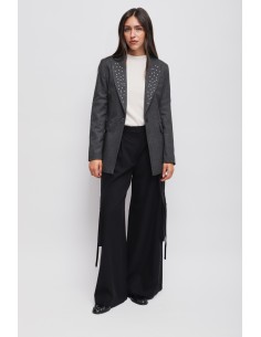 Maryley Veste à simple boutonnage avec clous