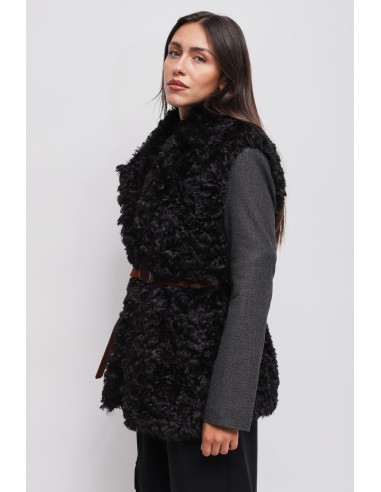 Gilet en fausse fourrure avec ceinture Maryley