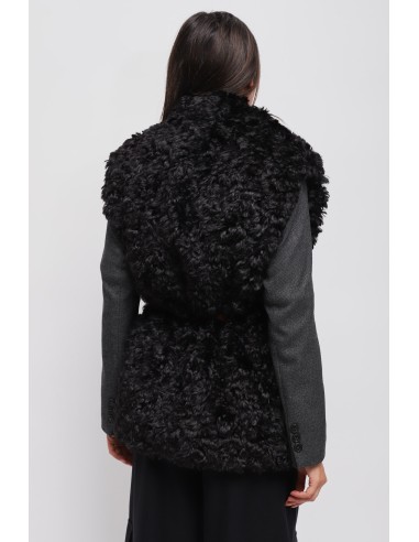 Gilet en fausse fourrure avec ceinture Maryley