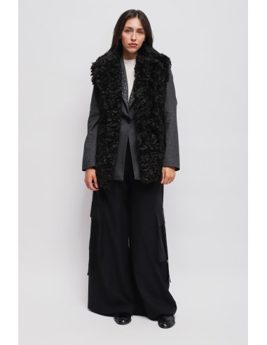 Maryley gilet van imitatiebont met riem