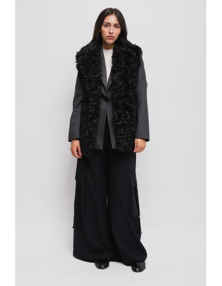 Gilet en fausse fourrure avec ceinture Maryley