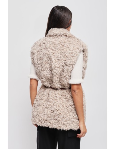 Gilet en fausse fourrure avec ceinture Maryley